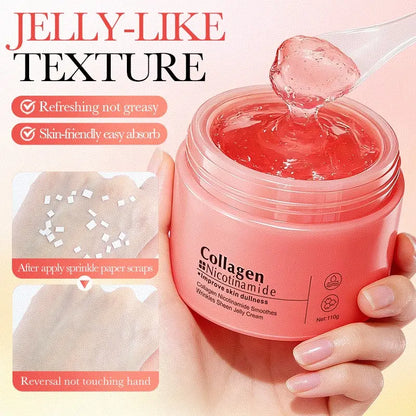 Collagen Niacinamide Jelly Cream - Gentle Daily Hydrating Moisturizer, Lightweight Non-Sticky Facial Formula for Deep Nourishing Hydration, Skin Brightening, Even Tone, Elasticity Boost & Glass Skin Repair Radiance Radiant Moisture Moisturizing