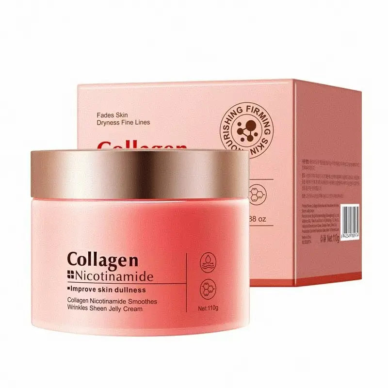 Collagen Niacinamide Jelly Cream - Gentle Daily Hydrating Moisturizer, Lightweight Non-Sticky Facial Formula for Deep Nourishing Hydration, Skin Brightening, Even Tone, Elasticity Boost & Glass Skin Repair Radiance Radiant Moisture Moisturizing